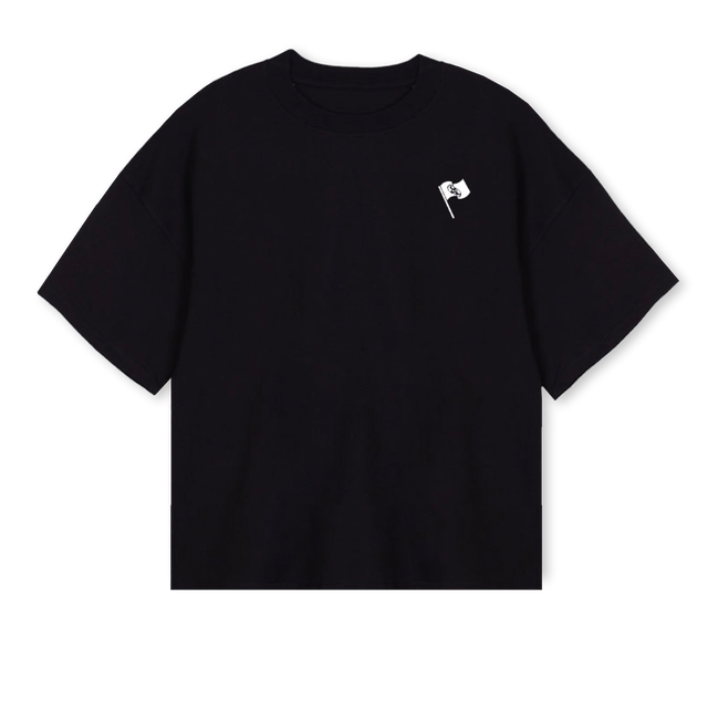 BULLSEYE Black Oversized Boxy Tee.