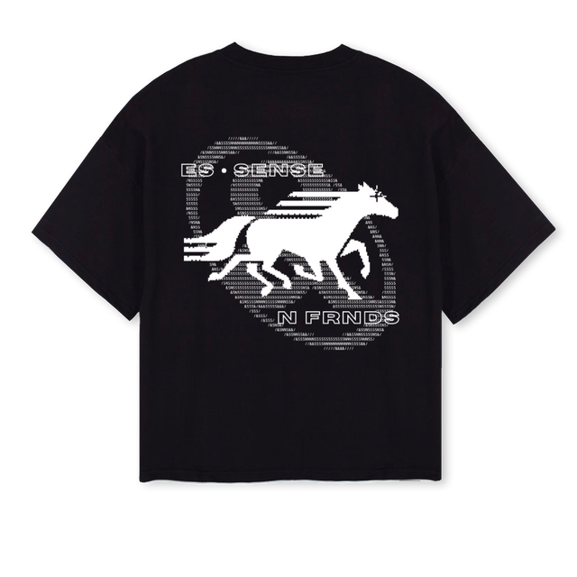 BULLSEYE Black Oversized Boxy Tee.