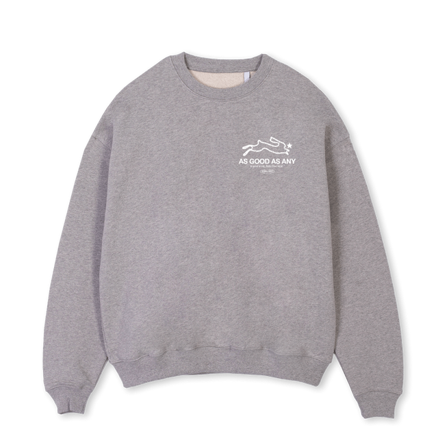 AGAARABBITCREW Grey Marl Oversized Crewneck Sweater.