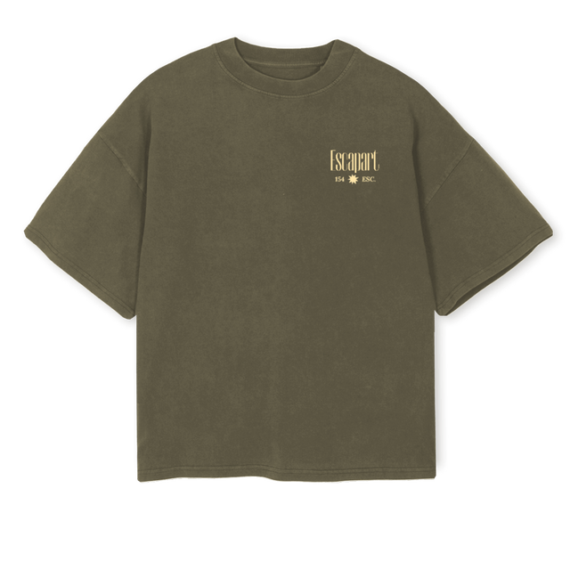 FRIDAY RITUAL  Vintage Olive Oversized Boxy Tee.