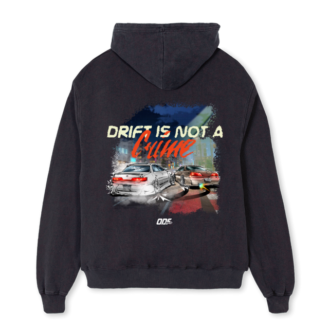 DINACVBH Vintage Black Oversized Zipped Hoodie.