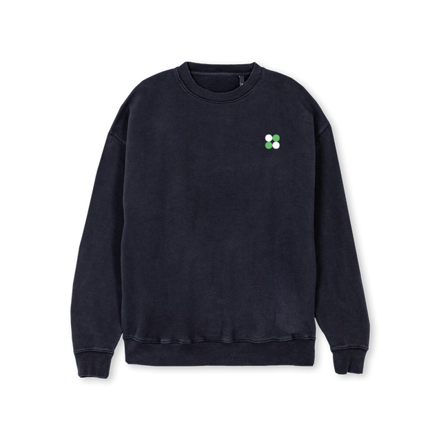 WASHEDBLACK FAVICON Vintage Black Regular Crewneck Sweater.