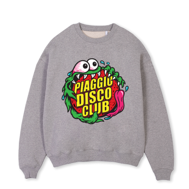 PIAGGIOSANTASWEAT Grey Marl Oversized Crewneck Sweater.