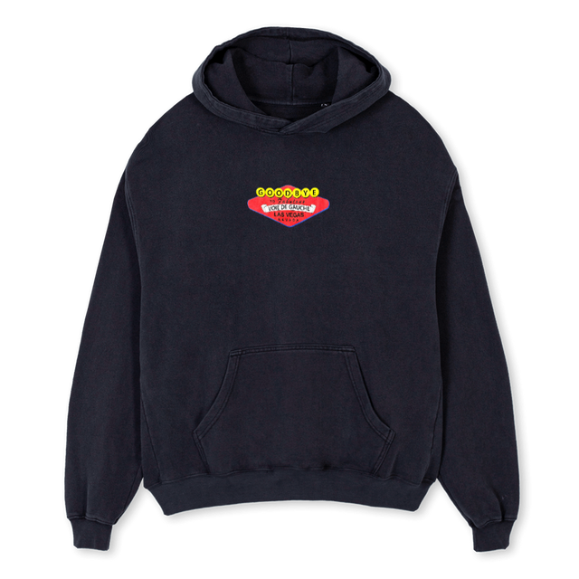 LAST VEGAS Vintage Black Oversized Hoodie.
