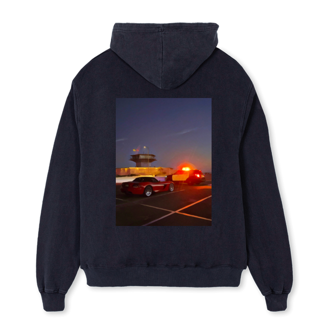 LAST VEGAS Vintage Black Oversized Hoodie.