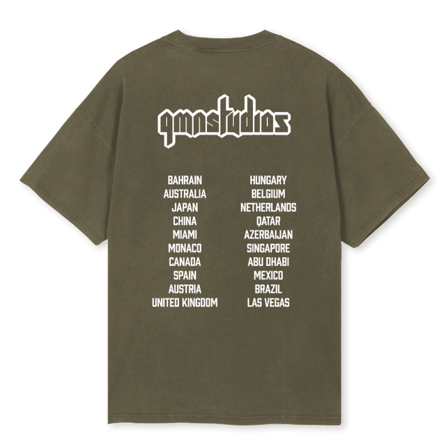 GMNTOURTEE Vintage Olive Oversized Tee.