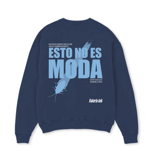 SUDADERA Navy Blue Oversized Crewneck Sweater.