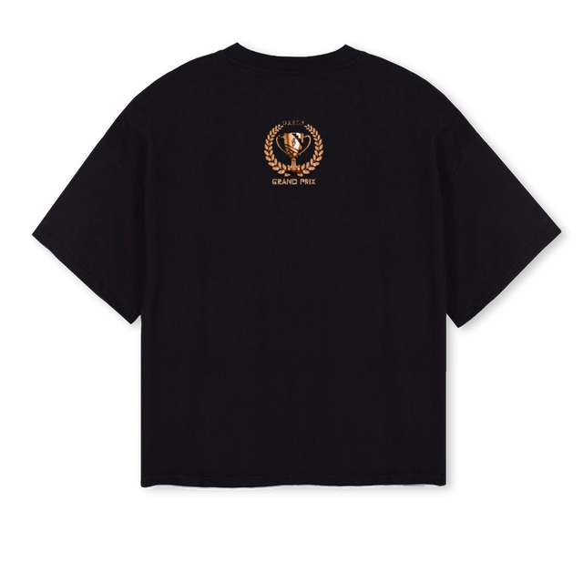 LET HER DRIFT  Black Oversized Boxy Tee.