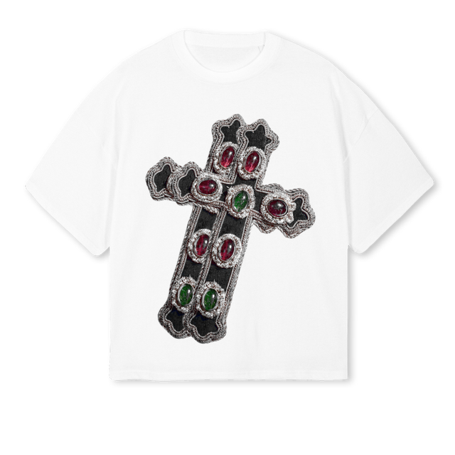 BAMI  White Oversized Boxy Tee.