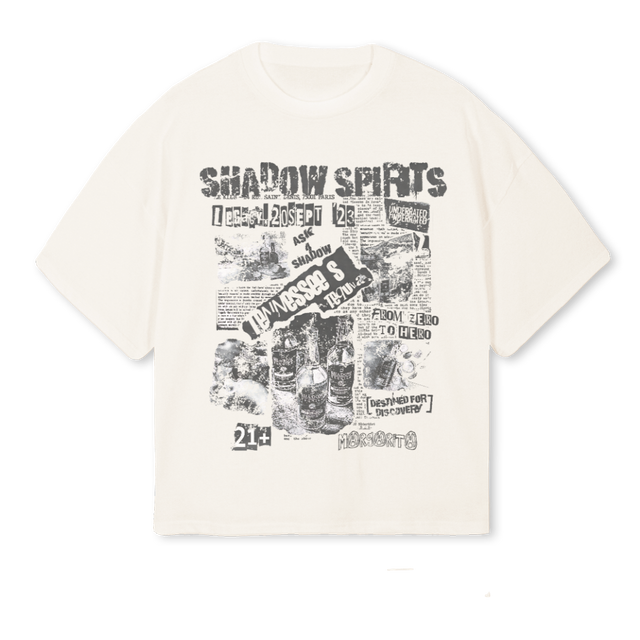 NEWSLETTER Vintage White Oversized Boxy Tee.