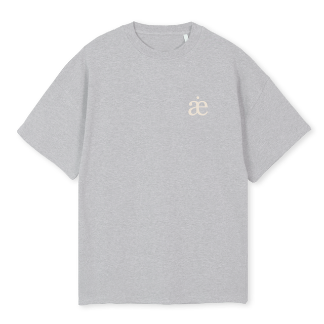 BILLI GRAU BEIGE Light Grey Marl Oversized Tee.
