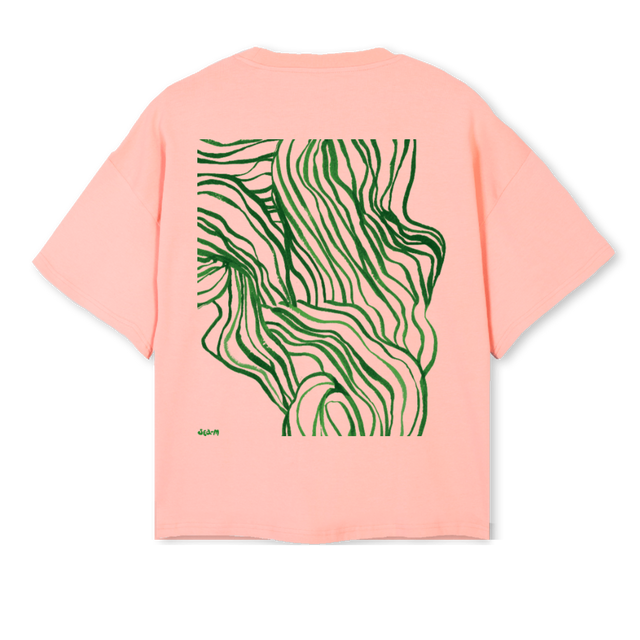 SEAM PEACH Pink Clay Oversized Boxy Tee.