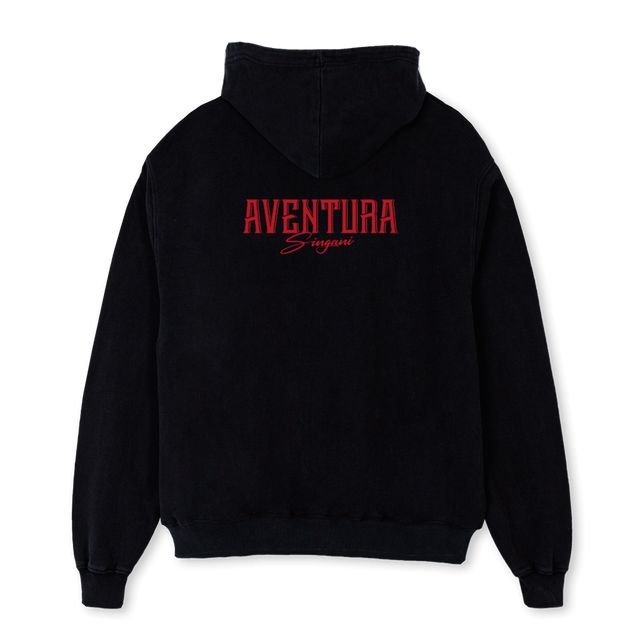 AVENTURABLACKHOODIE Black Oversized Hoodie.