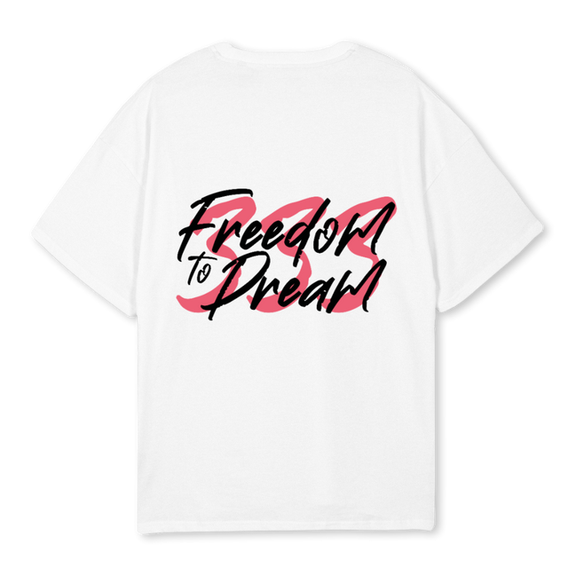 FTDOVSZCORALPARADISE White Oversized Tee.