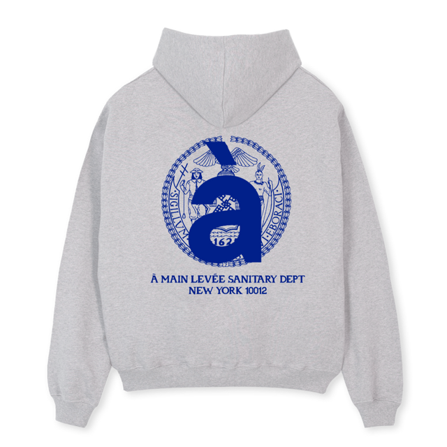 AMLSANITARYDEPT Light Grey Marl Oversized Hoodie.