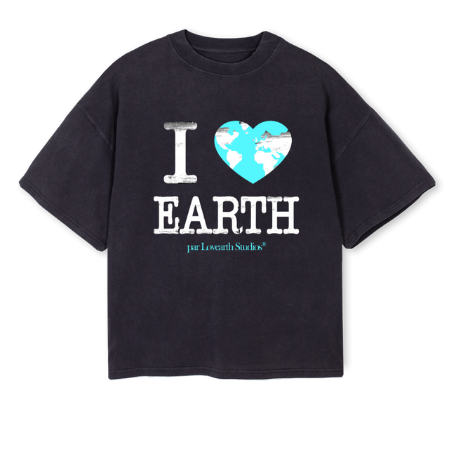 ILEARTHICEBLUE Vintage Black Oversized Boxy Tee.