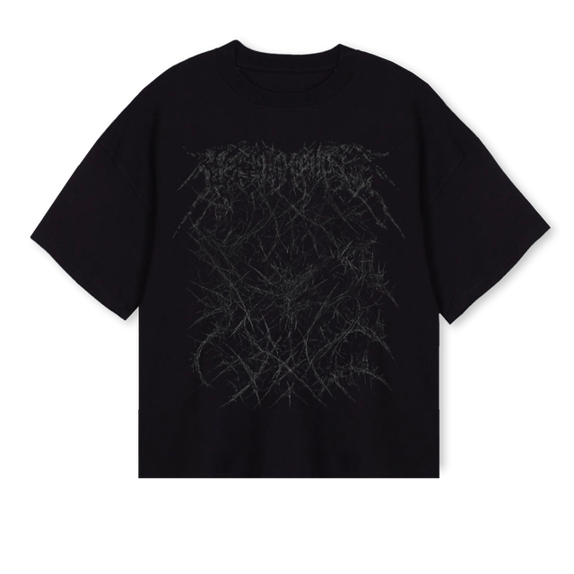 METAMORPHOSISMETAL Black Oversized Boxy Tee.