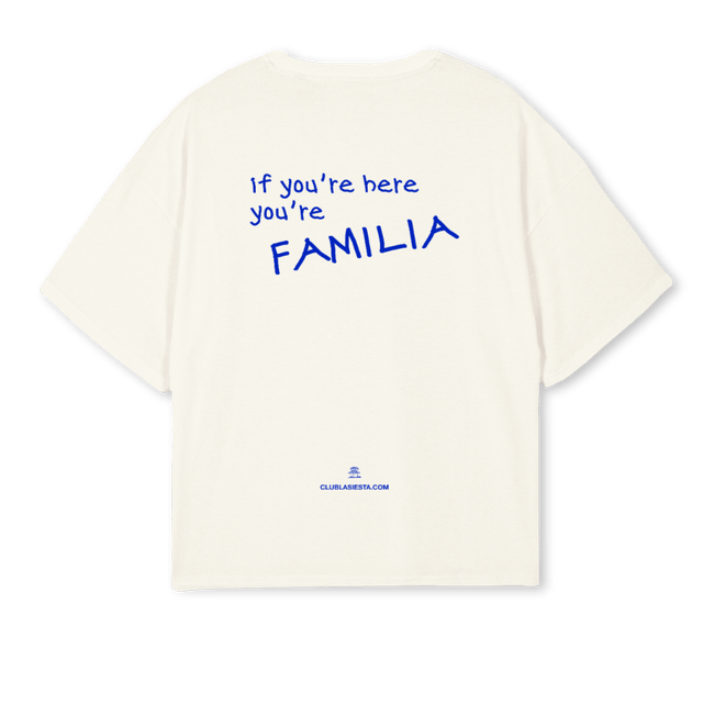 FAMILIATSHIRT Cream Oversized Boxy Tee.