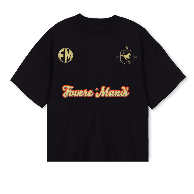 FOVERE FOOTBALL Black Oversized Boxy Tee.