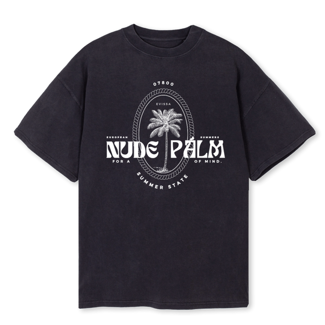 ISLA ADVENTURE Vintage Black Oversized Tee.