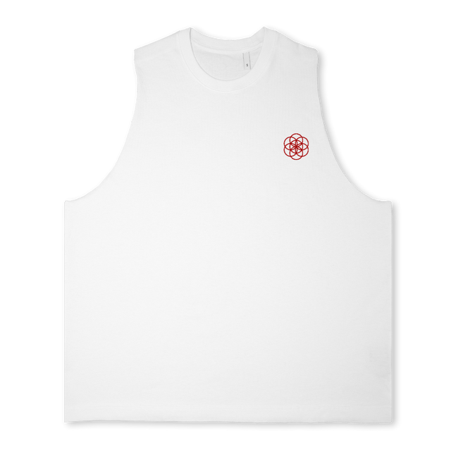 SCARTISSUE OS DR_TANK Bright white Oversized Vest.