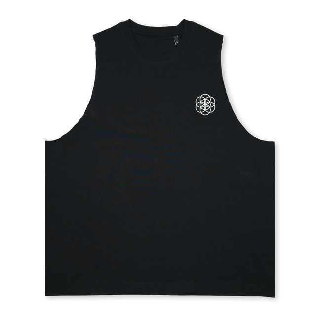 SCARTISSUE TANK CORE Deep Black Oversized Vest.