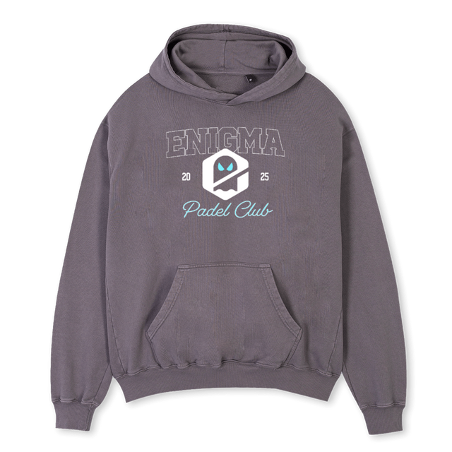 ENIGMAPAD Pigment Grey Oversized Hoodie.