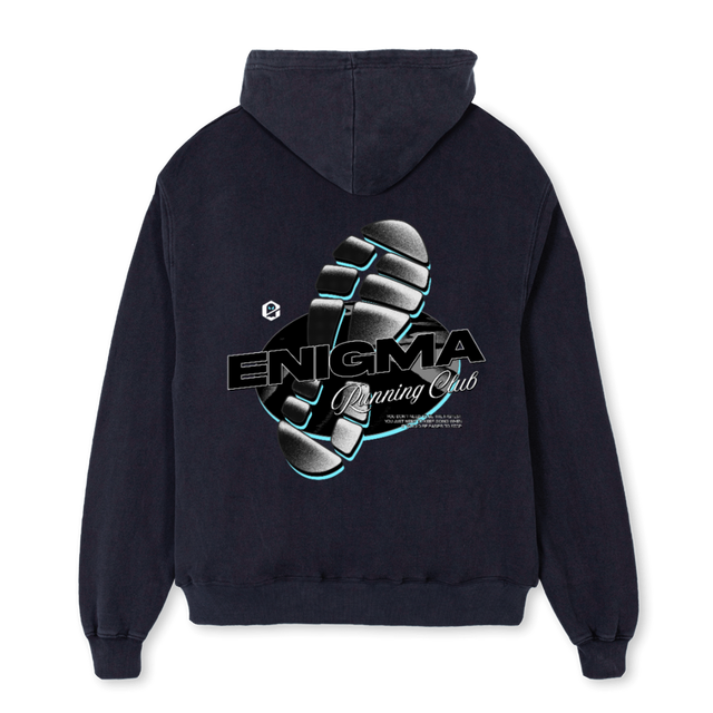 ENIGMARUN Vintage Black Oversized Hoodie.