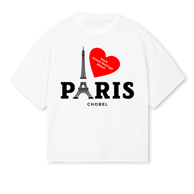 PARISTOWER White Oversized Boxy Tee.
