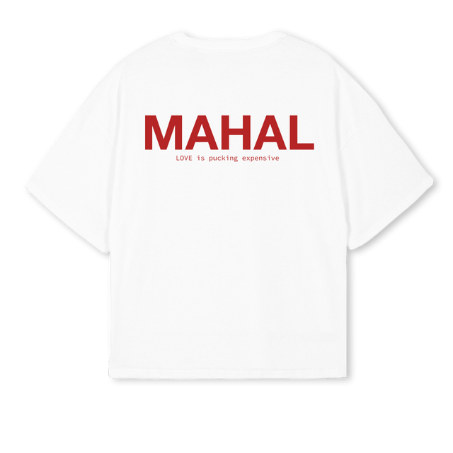 OURCOINCOINMAHAL White Oversized Boxy Tee.
