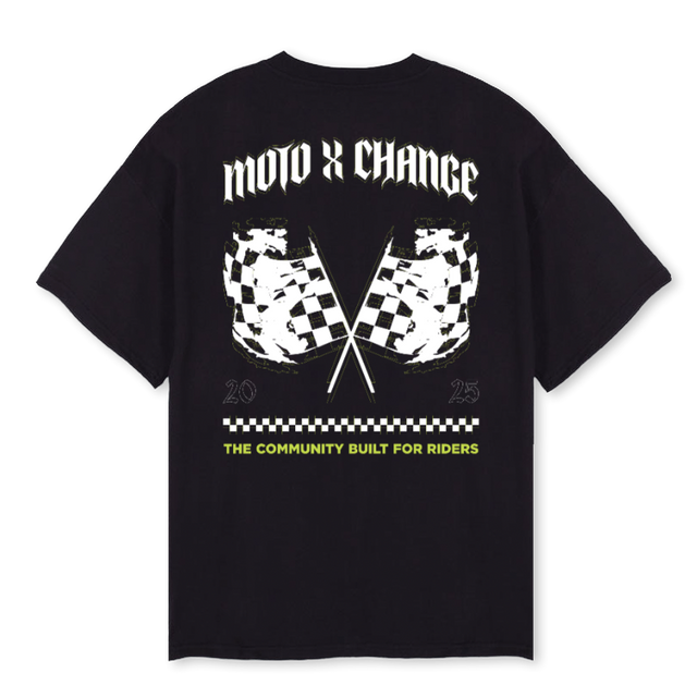 MOTOXDAY Black Oversized Tee.
