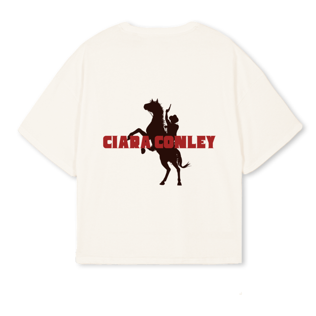 CIARACONLEY  Vintage White Oversized Boxy Tee.
