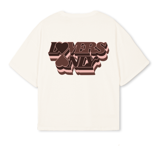 PASTELITO MARRON Vintage White Oversized Boxy Tee.