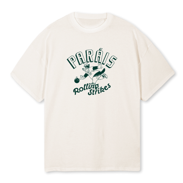 ROLLINGSTRIKESGREEN Vintage White Oversized Tee.