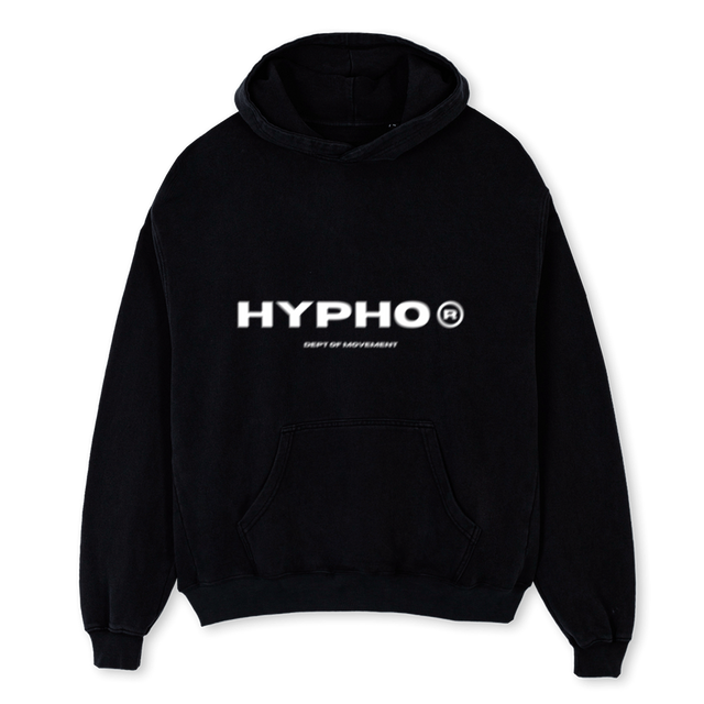 FRONTMOTIONHOODIE Black Oversized Hoodie.