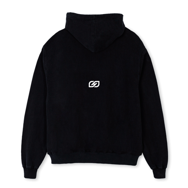 FRONTMOTIONHOODIE Black Oversized Hoodie.
