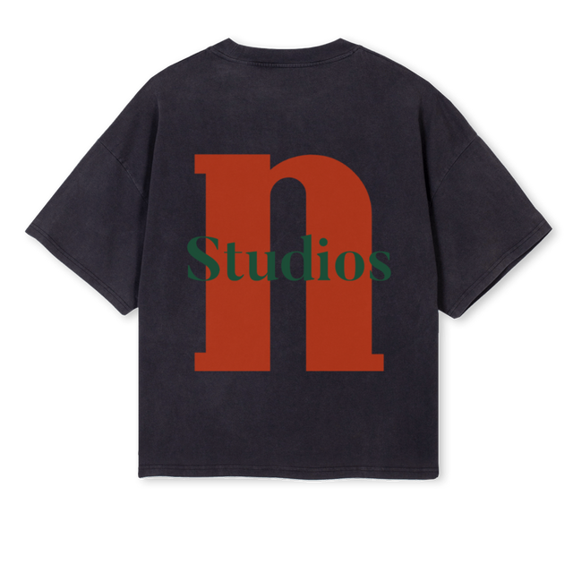 NATOKALA Vintage Black Oversized Boxy Tee.