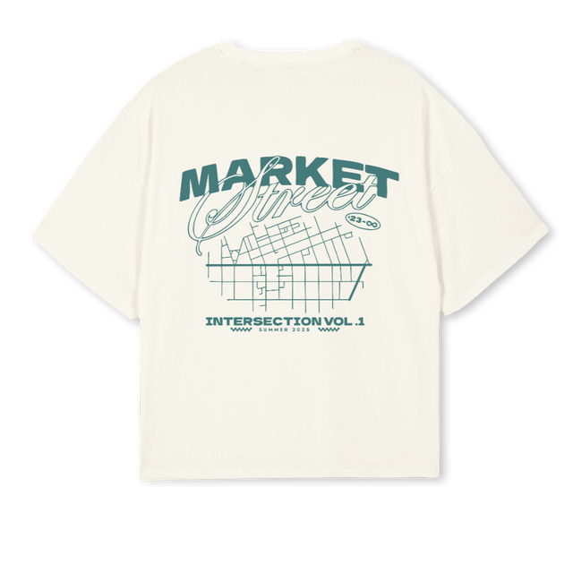 MKCOLLECTION Cream Oversized Boxy Tee.