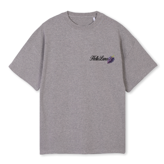 GRAPES Grey Marl Oversized Tee.