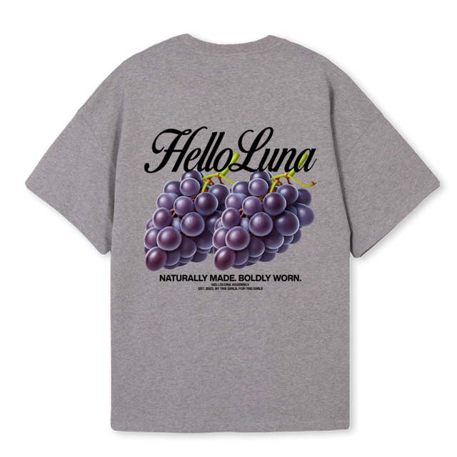 GRAPES Grey Marl Oversized Tee.