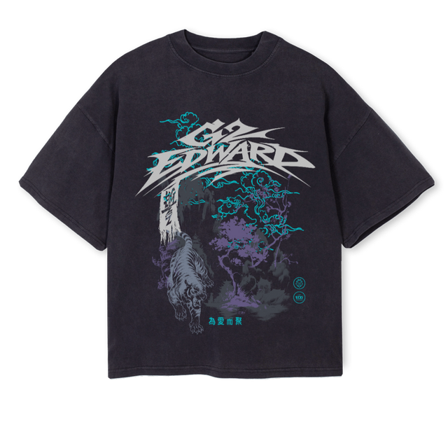 BALCKTSHIRT Vintage Black Oversized Boxy Tee.