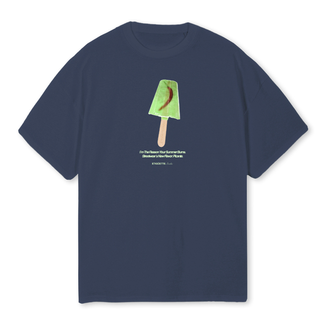 SPICY ES Navy Blue Oversized Tee.