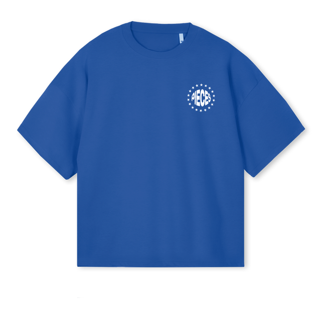 COBALTPIECES Cobalt Blue Oversized Boxy Tee.