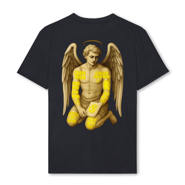 NESRA ANGELONE Vintage Black Regular Tee.