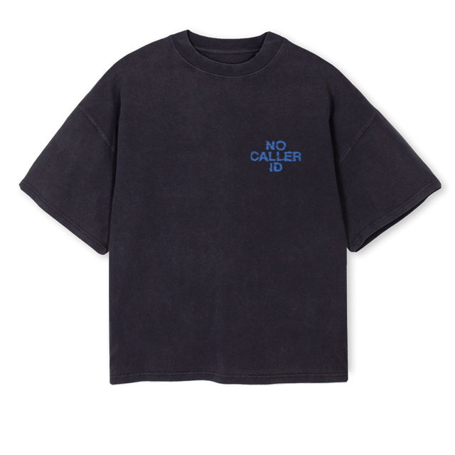 PRINTWASHEDBLACKTEE Vintage Black Oversized Boxy Tee.