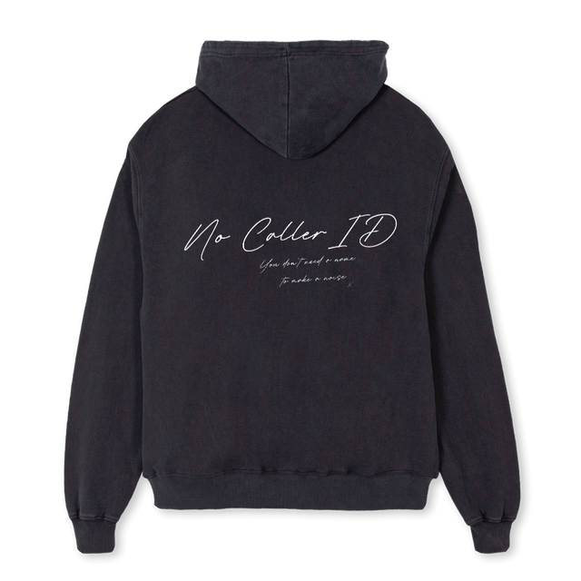 SCRIPTBLACKHOODIE Vintage Black Oversized Zipped Hoodie.
