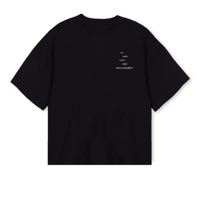 WWSHFLAMESTSHIRT Black Oversized Boxy Tee.