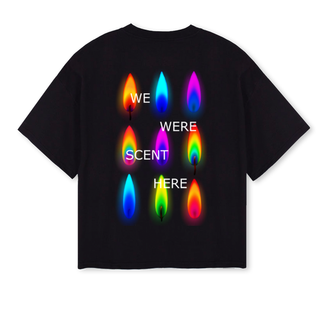 WWSHFLAMESTSHIRT Black Oversized Boxy Tee.