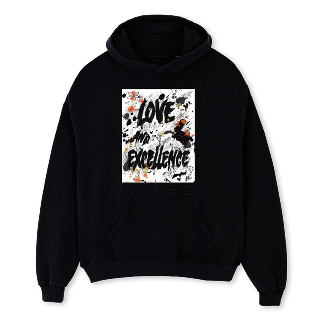 LOVETWOHDBLK Black Oversized Hoodie.