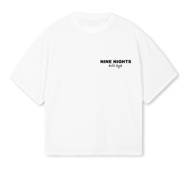 NNEVILEYE White Oversized Boxy Tee.